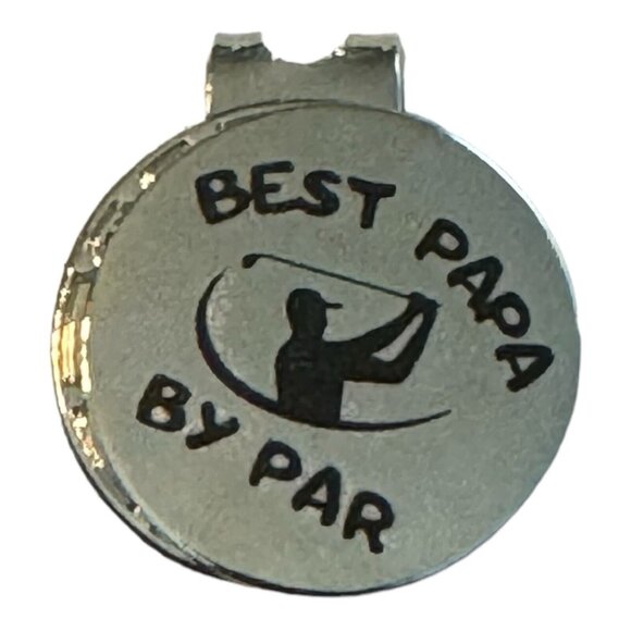 Best Papa By Par Golf Ball Marker - Magnetic With Hat Clip-New! - Picture 2 of 3